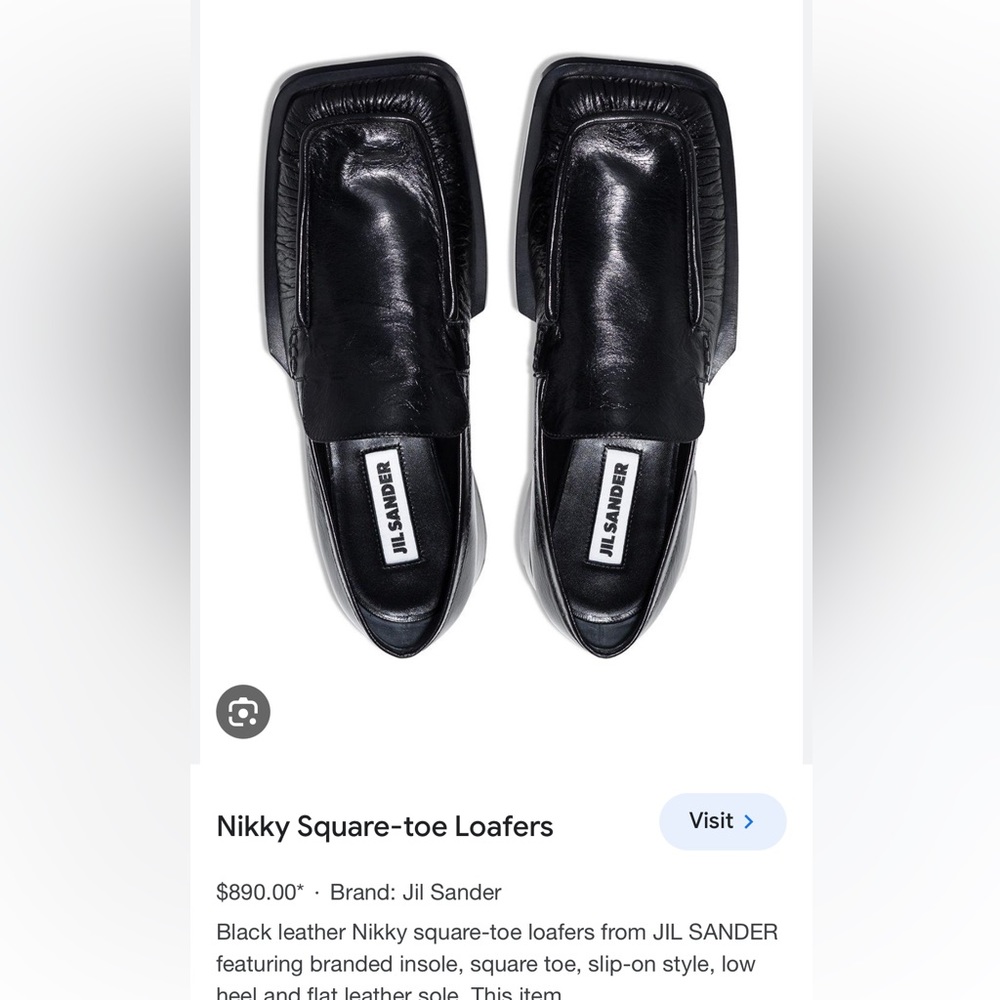 Jil Sander Nikky leather square toe loafers